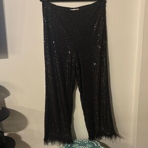 Nanette Lepore Black Sequin Pants